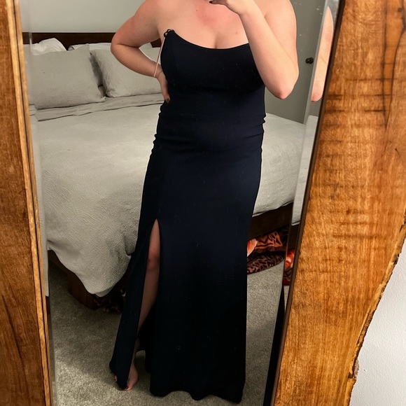 AQUA Strapless Gown in Navy from Bloomingdale’s - Picture 8 of 8